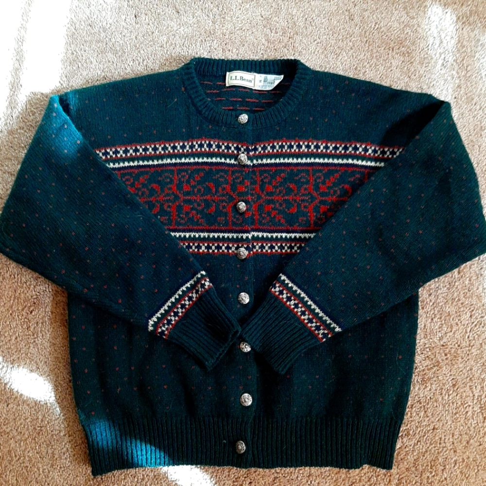 Vintage L.L. Bean Fair Isle Wool Sweater - Size: M
